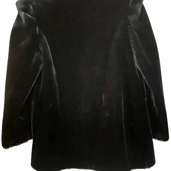 Vintage Womens Coat 13-14 Glenoit Intrigue Black Faux Fur Union Made in USA. - Picture 3 of 14